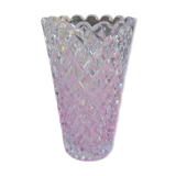 Vase vintage en verre pointe diamantée