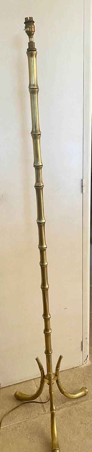 Bamboo floor lamp attributed to Maison Bagues