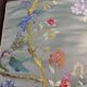 Handmade Satin Chinoiserie Bird Cushion, Cream Piped Botanical Pillow