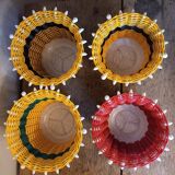 Set of 4 vintage scoubidou vases