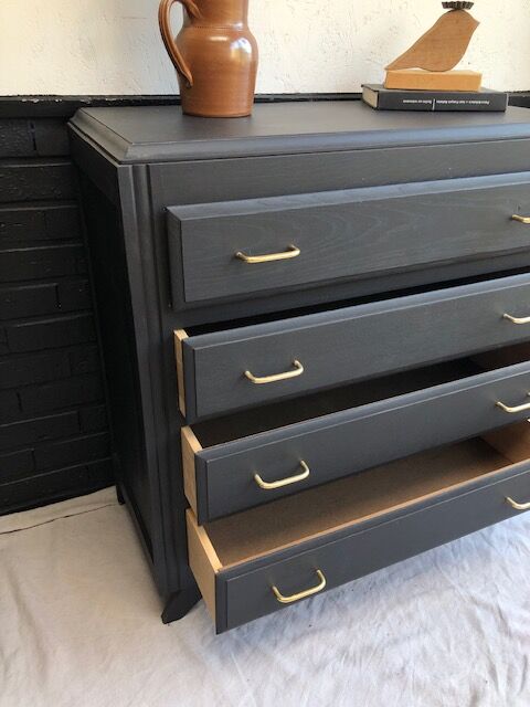 Vintage chest of drawers compass feet