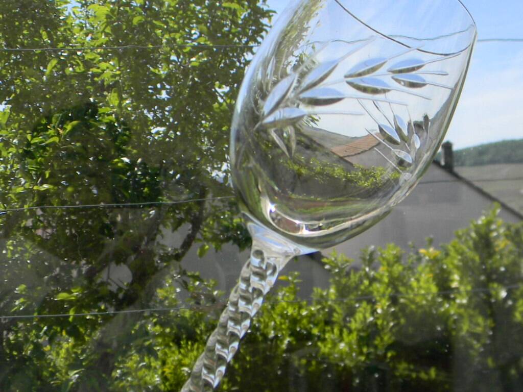 6 crystal white wine glasses from ARQUES. Epi Fleury model.