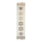 1970s Vintage Turkish Hand-Knotted Wool Cotton Beige Runner Rug 87x366