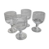Set of 4 very old blown and engraved glasses