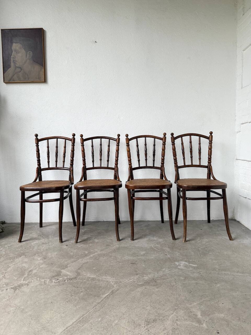 Set of 4 Fischel cane bistro chairs