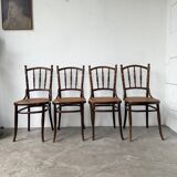 Set of 4 Fischel cane bistro chairs