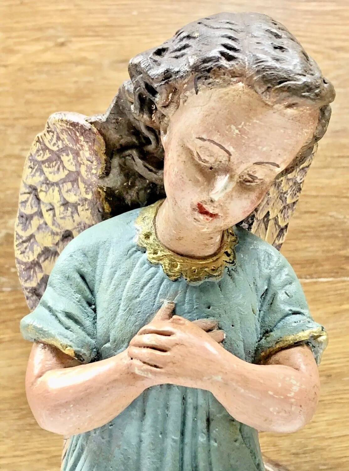 Altar angel statue 26.5 cm plaster santon church nativity scene