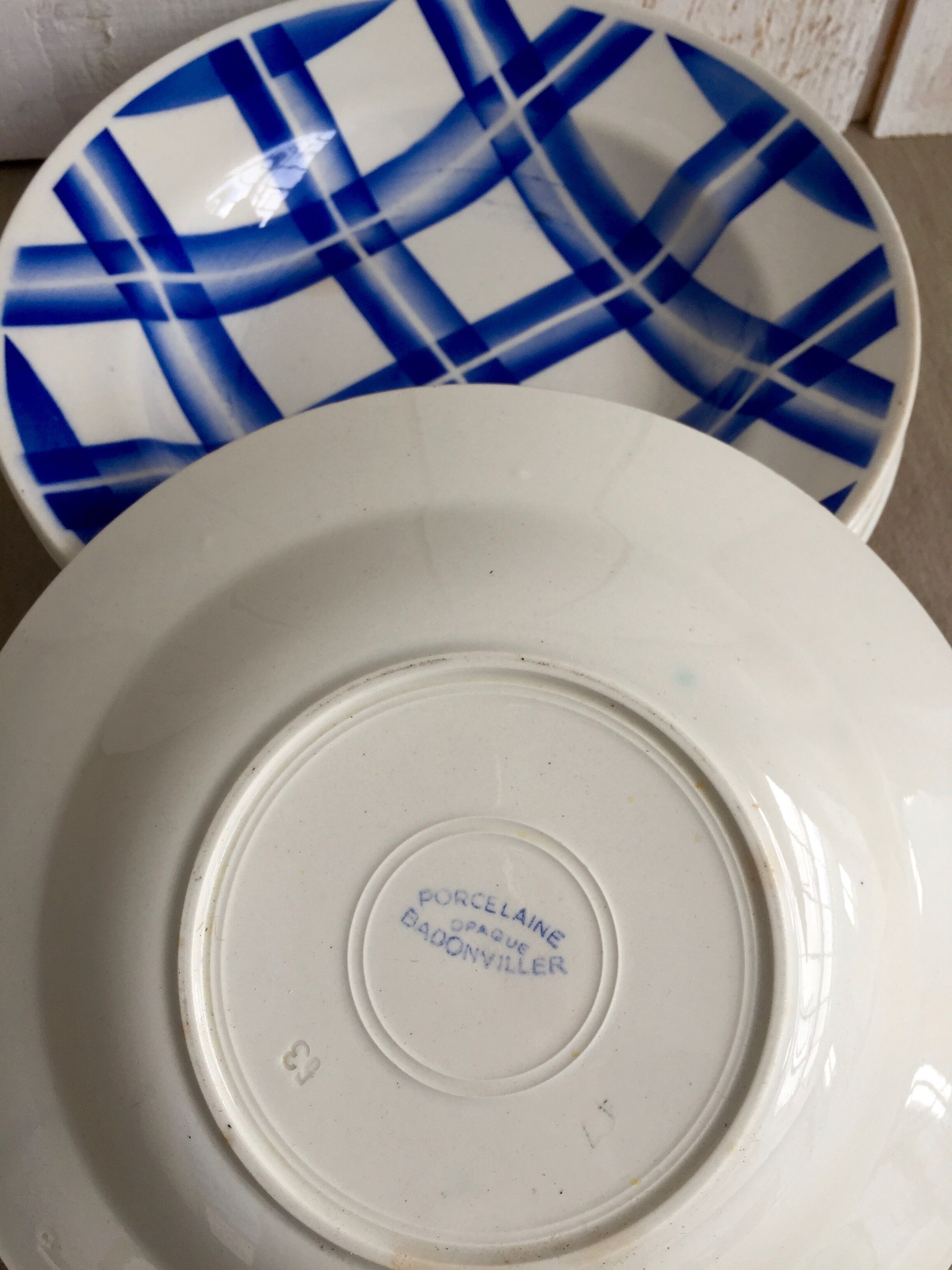 6 hollow plates of Badonviller earthenware