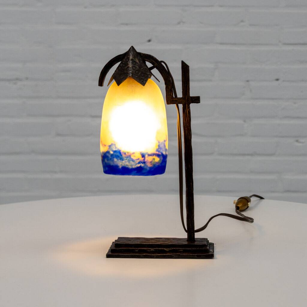 French Art Deco Degué table lamp