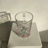 Vintage Italian orangeade pitcher made of red striped glass