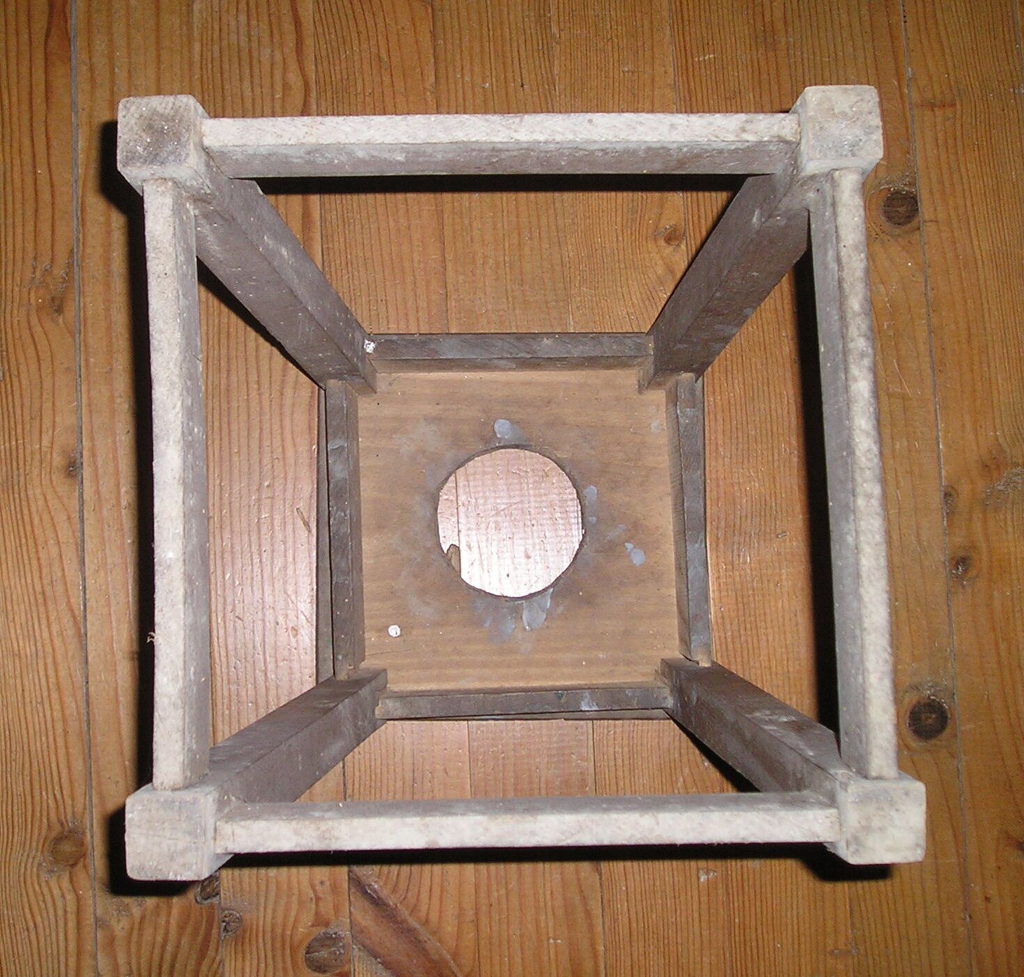 Rustic wooden tabouret