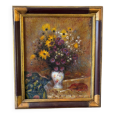 Bouquet de fleurs signé