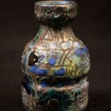 Vallauris glazed stoneware vase with abstract shapes