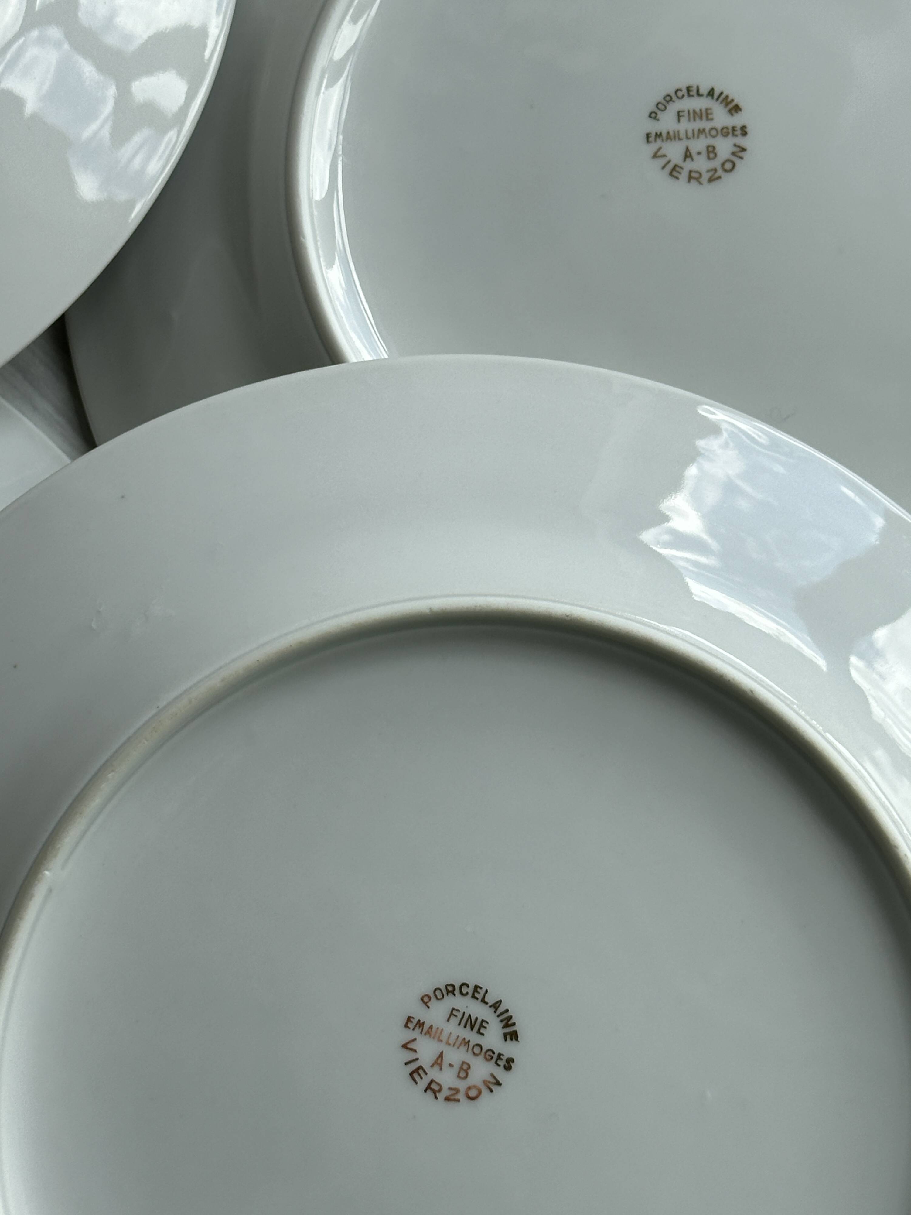 4 Vierzon Limoges porcelain plates.