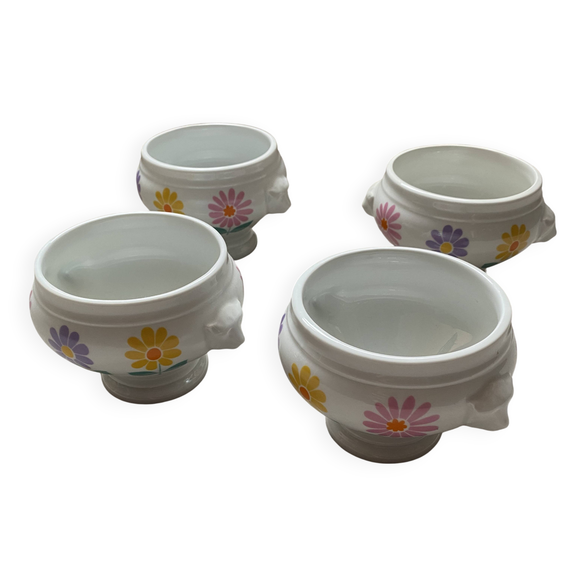 Set of 4 Tuileries porcelain ear bowls, limited edition