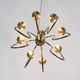 Vintage Eight-Light Brass Chandelier Highly Ascribable to Ulrich, Italy