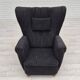 1960s, Danish relax armchair, reupholstered, gray furniture fabric..
