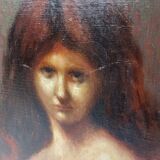 Oil painting portrait of a gypsy woman
