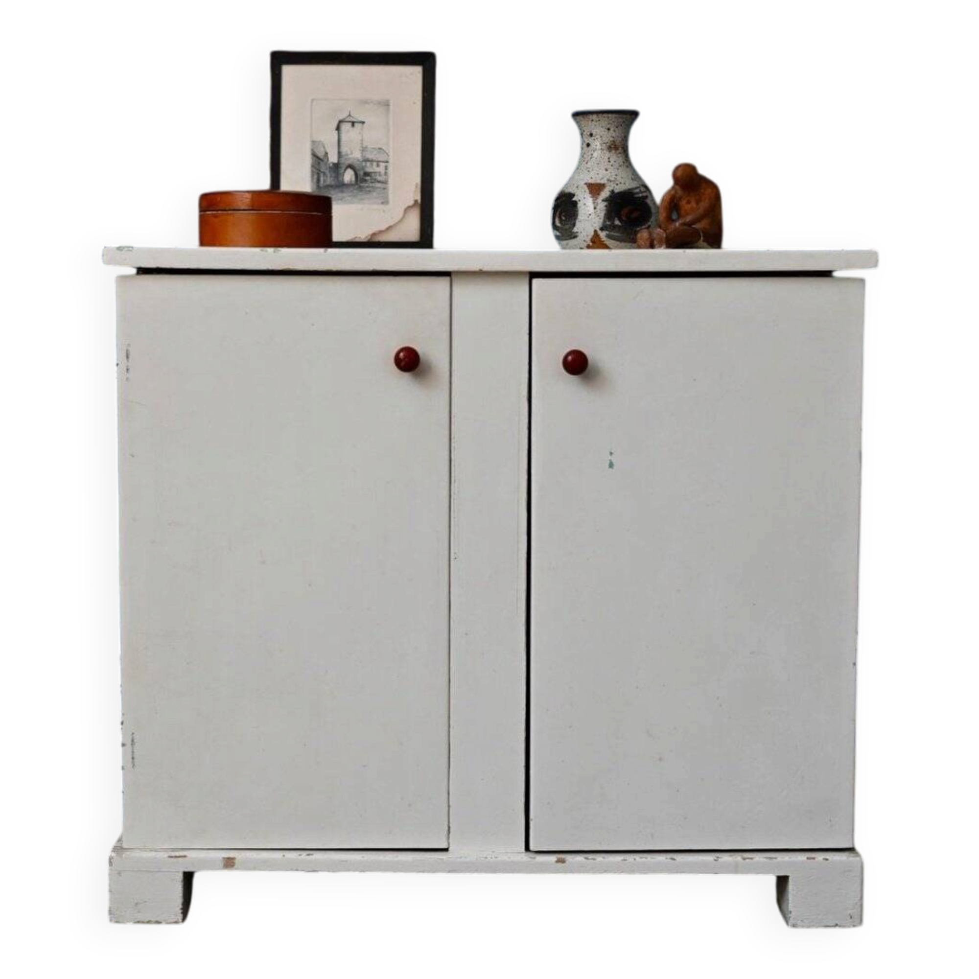 Retro commode with shelves Art Deco painted wood