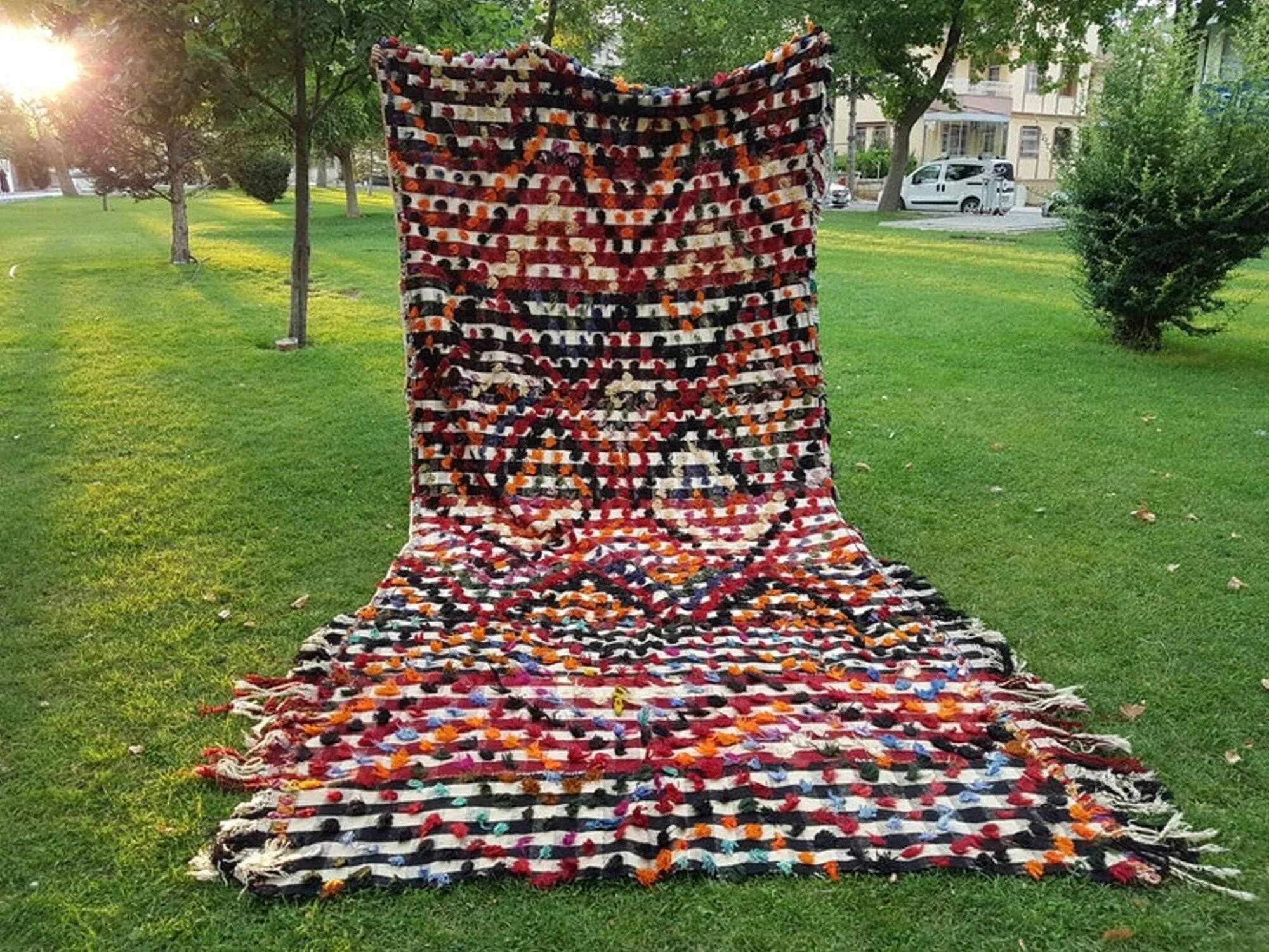 Vintage Turkish rug handmade 190x438 cm