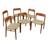 Chaises de salle à manger des années 1950, Niels O. Møller. Modèle 75