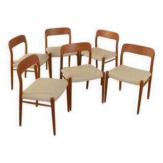 Chaises de salle à manger des années 1950, Niels O. Møller. Modèle 75