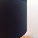 Lampe de table vintage en opaline noire avec abat-jour en velours neuf