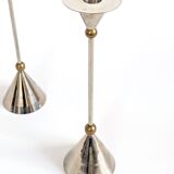 Pair of candlesticks | Steel and brass | Postmodern 1980s
