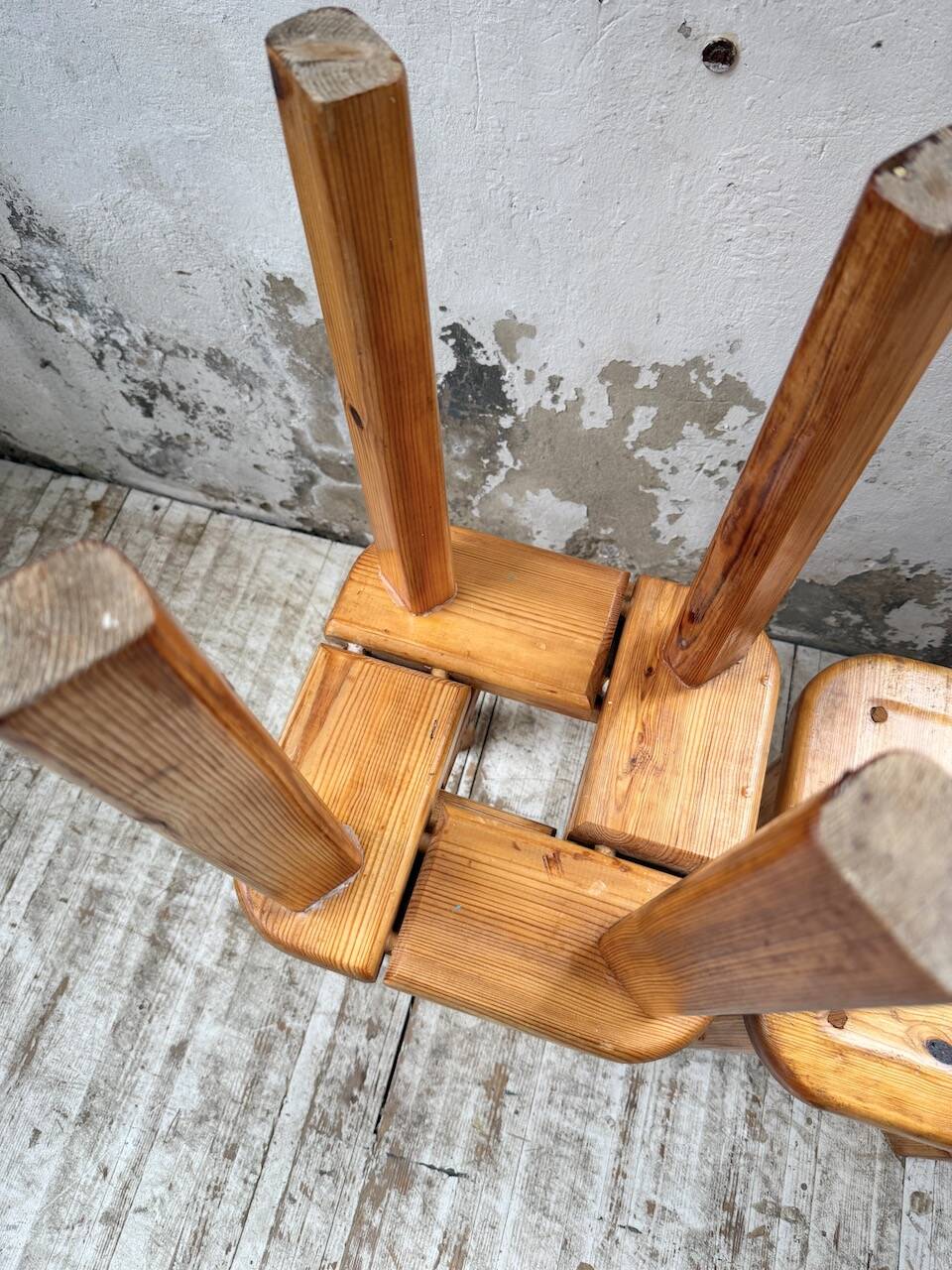 Set of 6 Olof Ottelin stools, Finland 1950.
