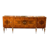 Art Deco sideboard in glossy burr walnut 1940 240cm