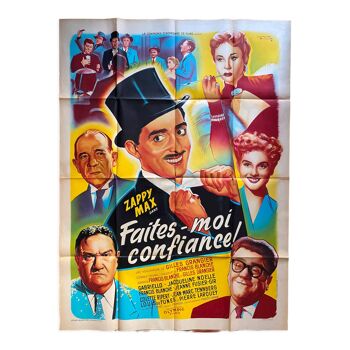 Affiche cinéma originale "Faites-moi confiance" Zappy Max 120x160cm 1954