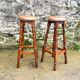 Pair of studded leather bar stools