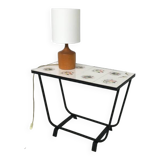 Ceramic and wrought iron side table