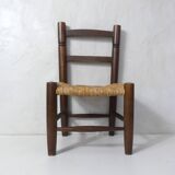 old wooden straw chair for children