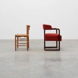 Art Deco red Reupholstered Chair, Belgium ca. 1920