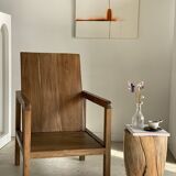 Armchair in natural wood (teak) minimalist design