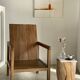 Fauteuil en bois naturel (teck) design minimaliste
