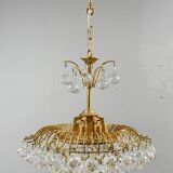 Hollywood Regency chandelier with crystal glass shades by Ernst Palme, Germany, 1960s