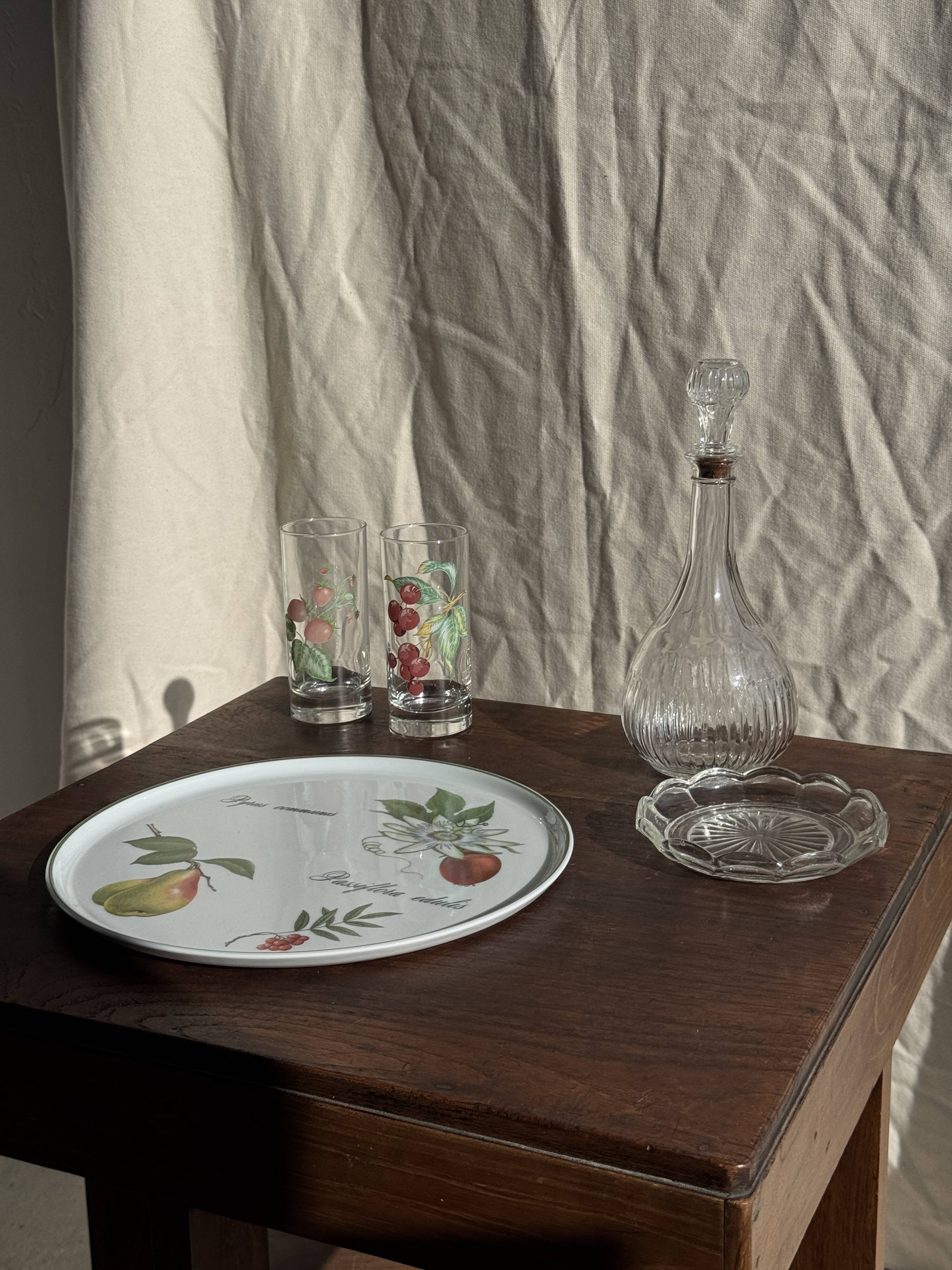 Cendrier vintage en verre moulé en forme de fleur D14 H2,5