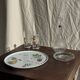 Cendrier vintage en verre moulé en forme de fleur D14 H2,5