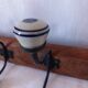 Patère / porte manteau Vintage bois et céramique