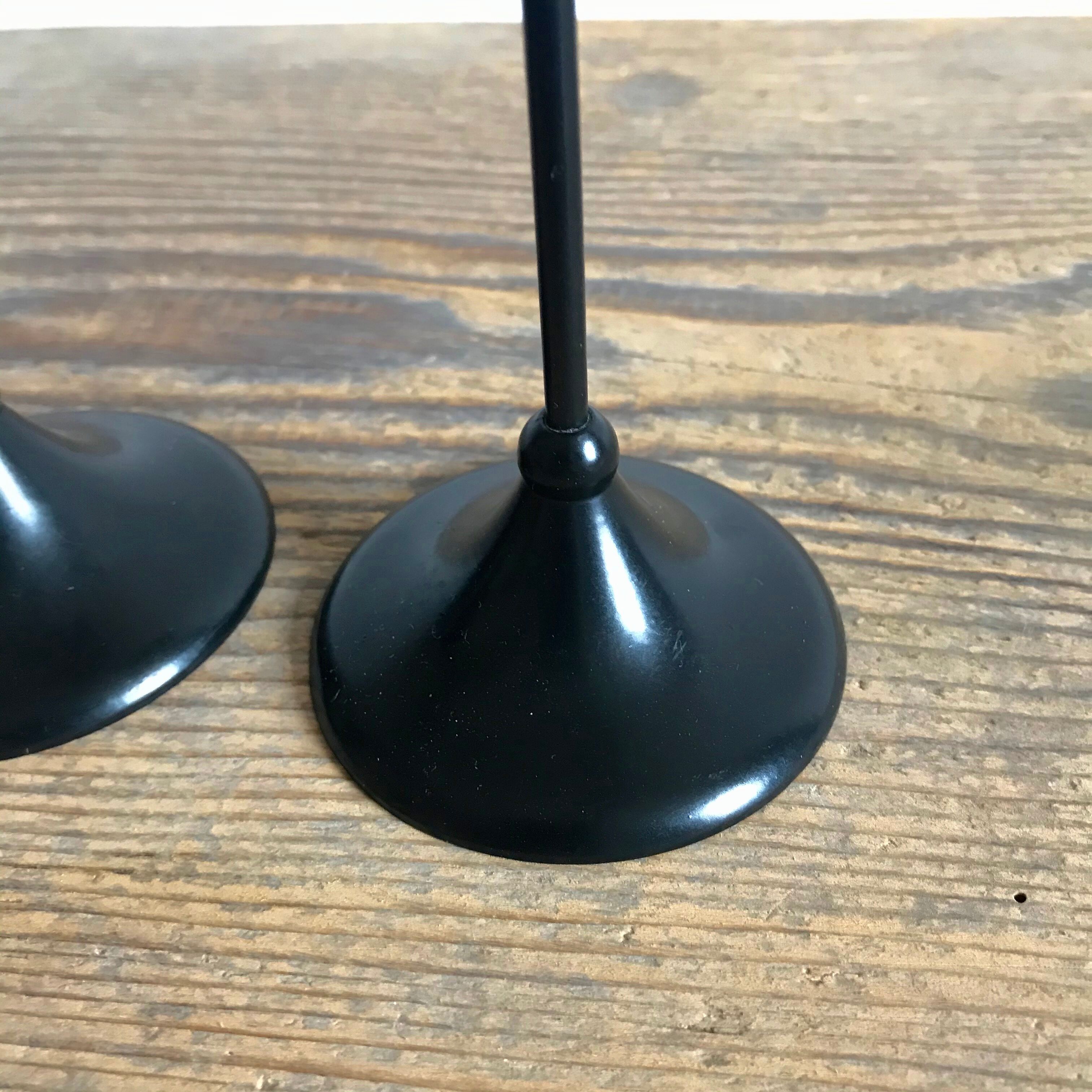 Black metal candlesticks