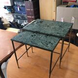 Marble and brass pull out tables
