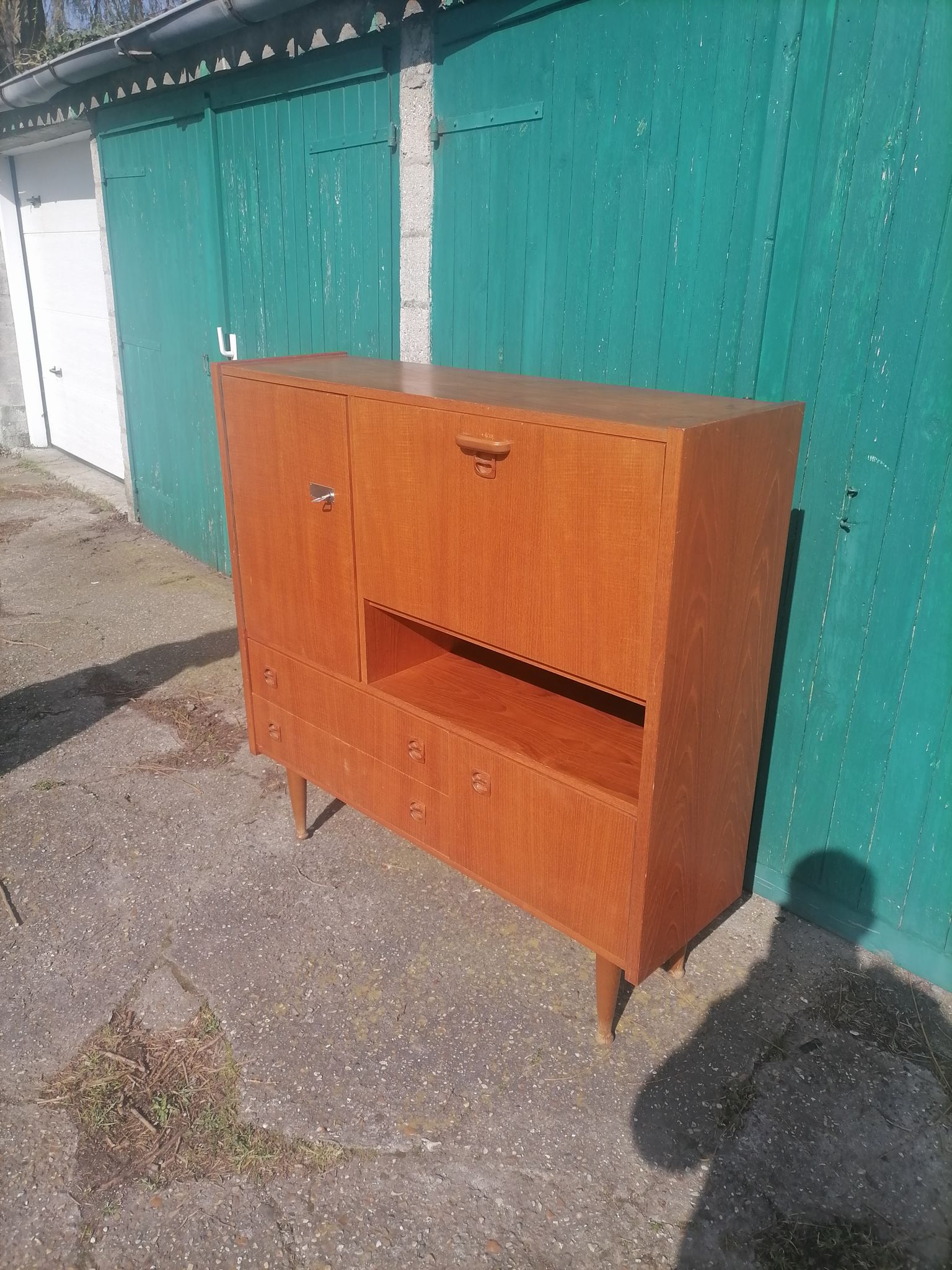 Old buffet furniture Scandinavian secretary wood vintage teak
