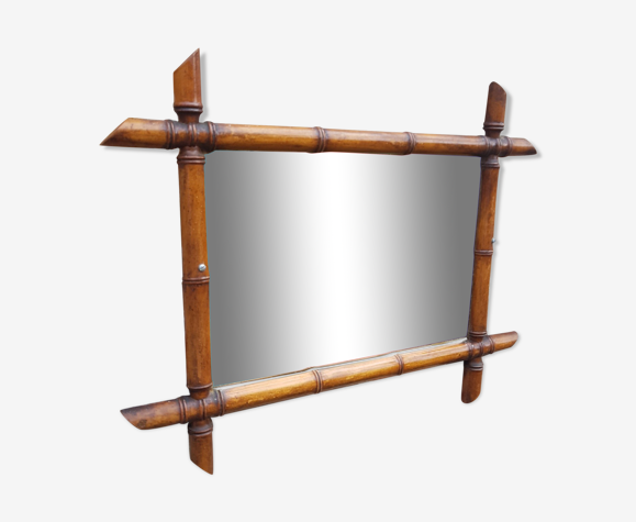 Miroir bois effet bambou époque 1920 55x44cm