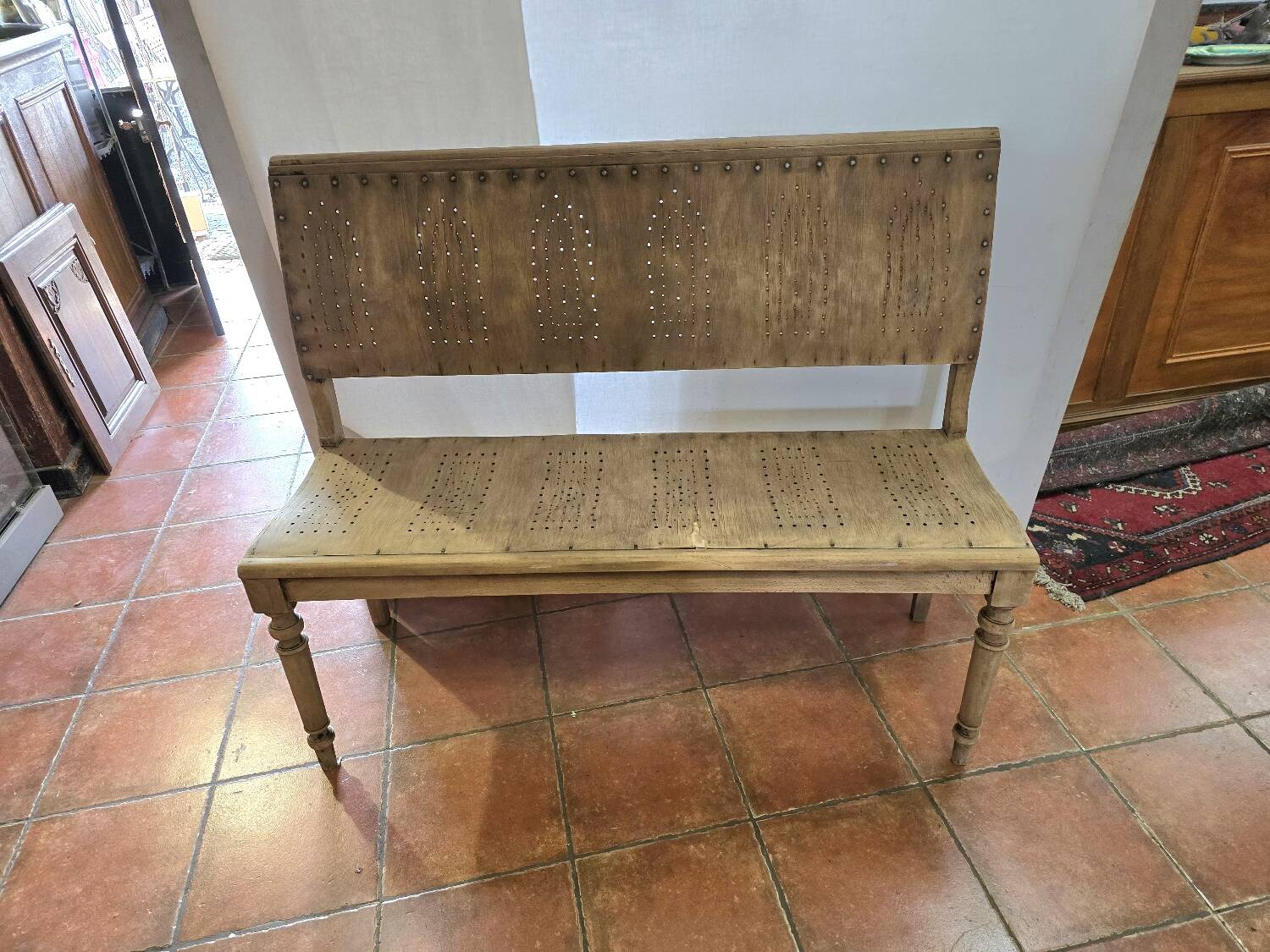 Wooden bistro bench, 120cm long