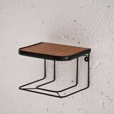 Hanging nightstand in teak and metal