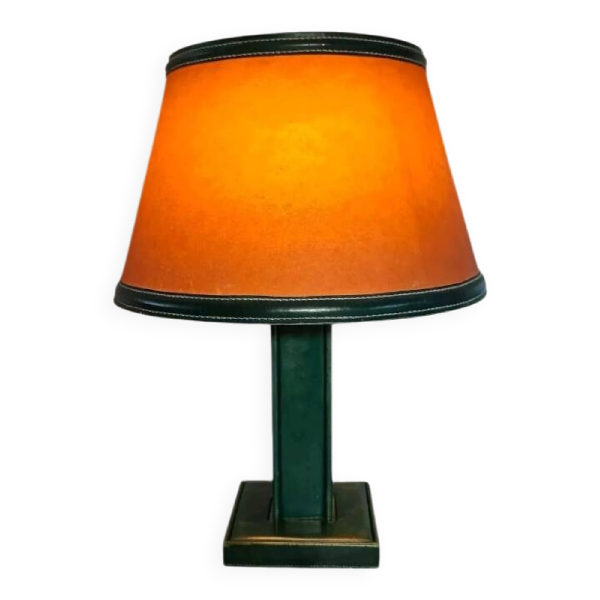 Lampe Art Déco Attribuée à Paul Dupré Lafon / Cuir Se killier et Parch