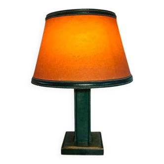 Lampe Art Déco Attribuée à Paul Dupré Lafon / Cuir Se killier et Parch
