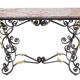 Wrought iron console with golden acanthus leaves, 1950